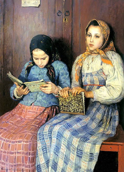 Bogdanov-Belsky Nikolai – Schoolgirls, 900 Classic russian paintings