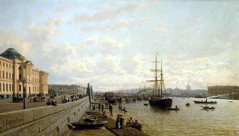VERESHCHAGIN Peter – Neva Embankment, 900 Classic russian paintings