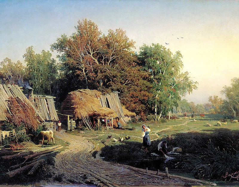 ВАСИЛЬЕВ Фёдор – Деревня, 900 Картин самых известных русских художников