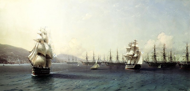 Ivan Aivazovsky – The Black Sea Fleet in Feodosiya, 900 Classic russian paintings