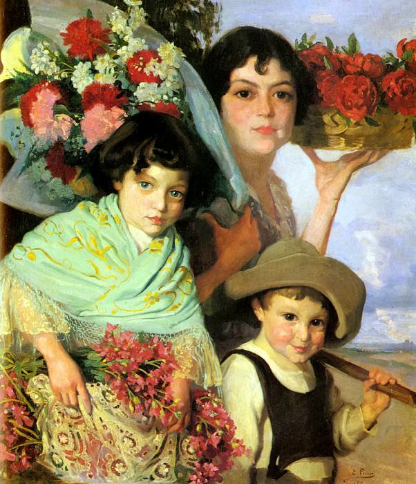 Ferrer Comas Edouard Flower Gatherers, Испанские художники
