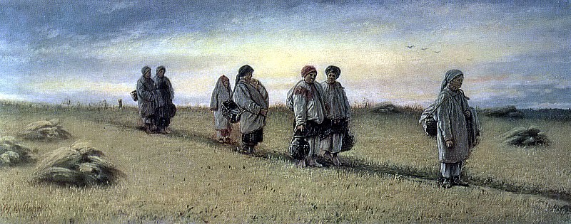 Return reapers of the field in the province of Ryazan. H. 1874, m. 25, 8h65 GTG, Vasily Perov