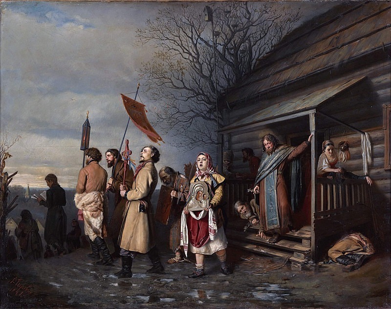 Easter religious procession on Easter, Vasily Perov