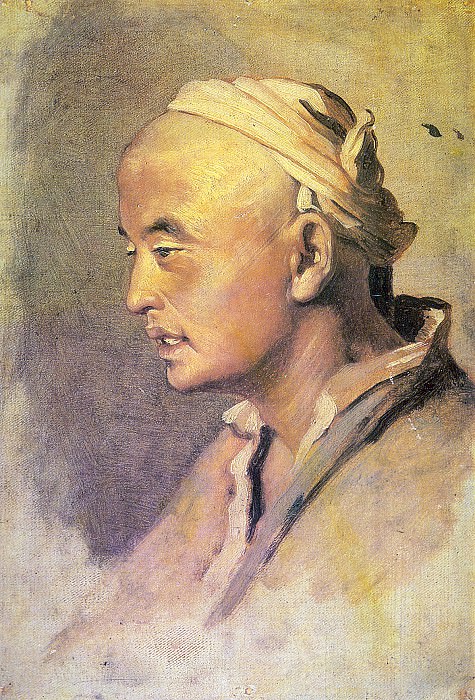 The head of the Kirghiz. Sketch. H. C., m. 32. 5h22. 6 TG, Vasily Perov