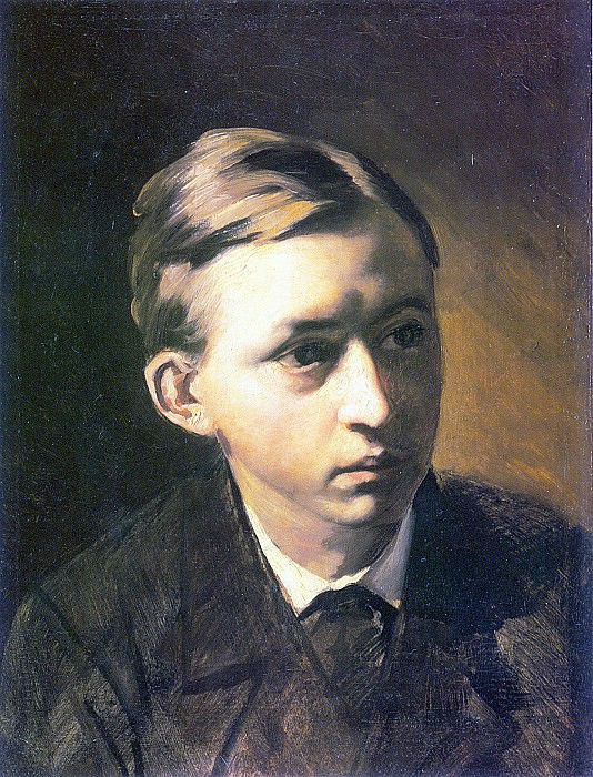 Портрет Н. А. Касаткина. 1876 Х. , м. 40. 5x31 ГТГ, Василий Григорьевич Перов