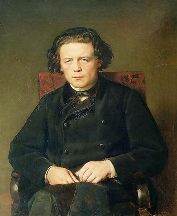 Portrait of Anton Rubinstein. 1870 H., M., 96x80 Gos. muses. music. cult. them. Glinka, M., Vasily Perov