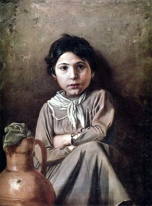 Girl with a jug. J. 1869, 72h53 am GRM, Vasily Perov