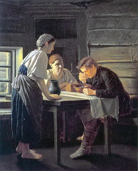 Admission pilgrim. 1874. Oil on canvas. 93x78, Vasily Perov