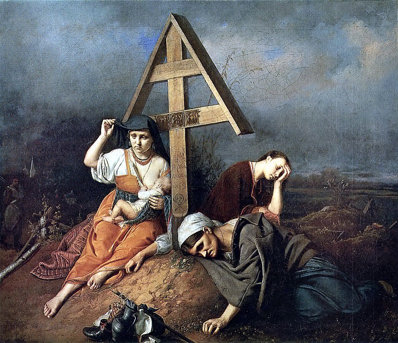 Сцена на могиле. 1859 Х. , м. 58х69 ГТГ, Василий Григорьевич Перов