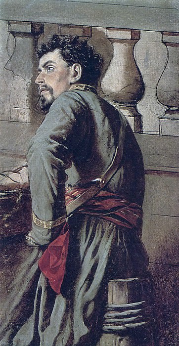Казак. 1873 Х. , м. 57, 5х30 ГТГ, Василий Григорьевич Перов