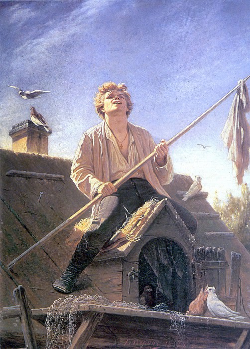 Голубятник. 1874 Х. , м. 107х80. 7 ГТГ, Василий Григорьевич Перов