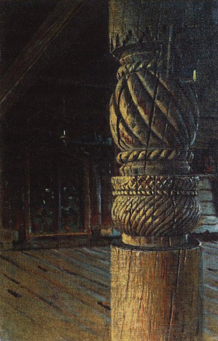 carved pillars in the refectory Petropavlosk church in the village Puchugi Vologda province. 1894, Vasily Vereshchagin