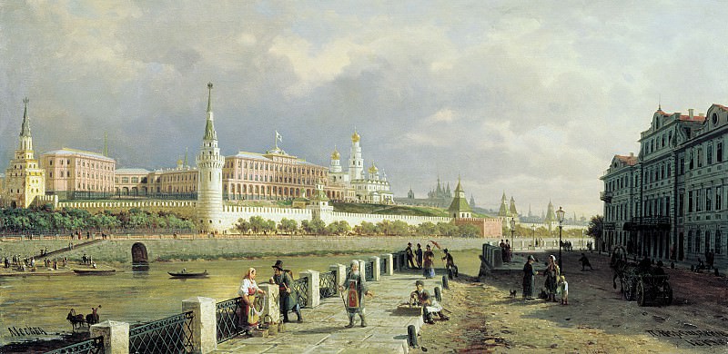View of the Moscow Kremlin. 1879. Oil on canvas, 53x107 cm, Vasily Vereshchagin