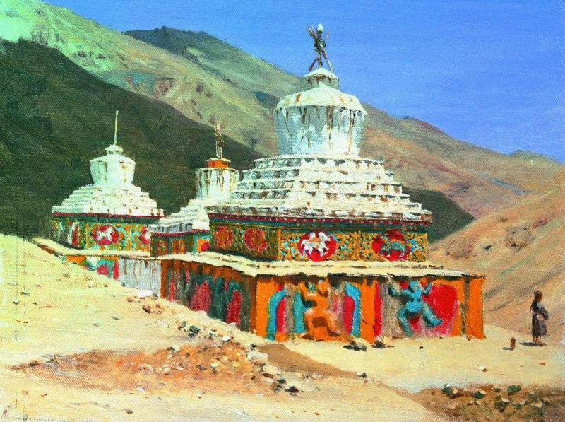 Posthumous monuments in Ladakh. 1875, Vasily Vereshchagin