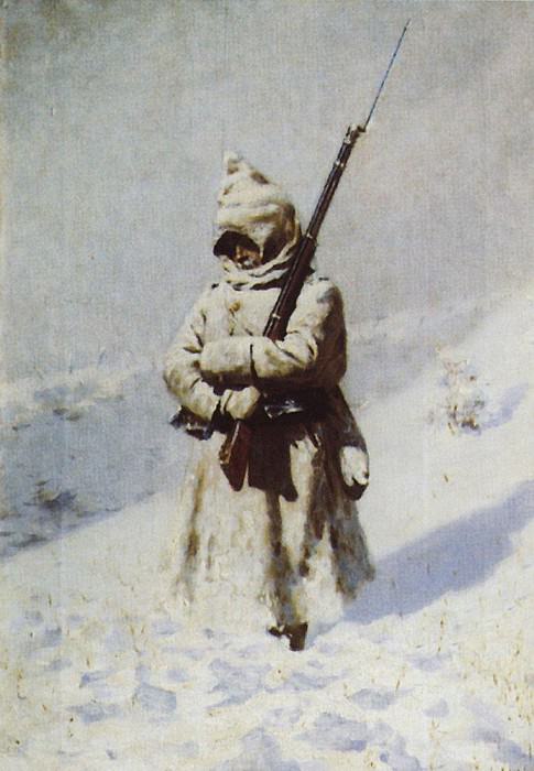 Солдат на снегу. 1877-1878, Василий Васильевич Верещагин
