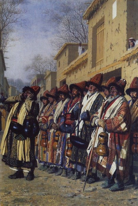 Chorus dervish begging. Tashkent. 1870, Vasily Vereshchagin