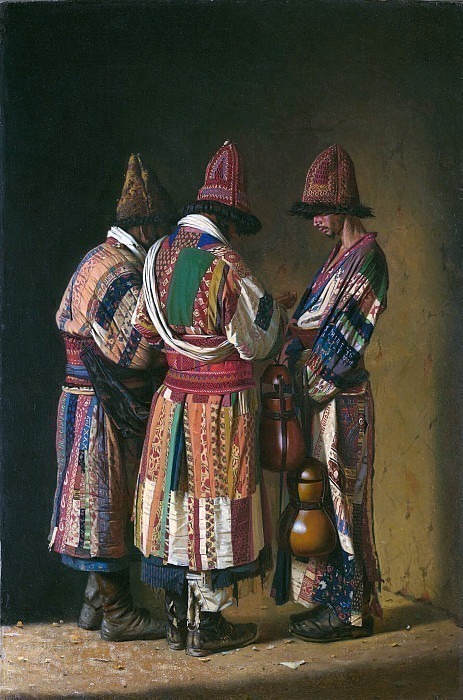 Dervishes in festive outfits. Tashkent, Vasily Vereshchagin