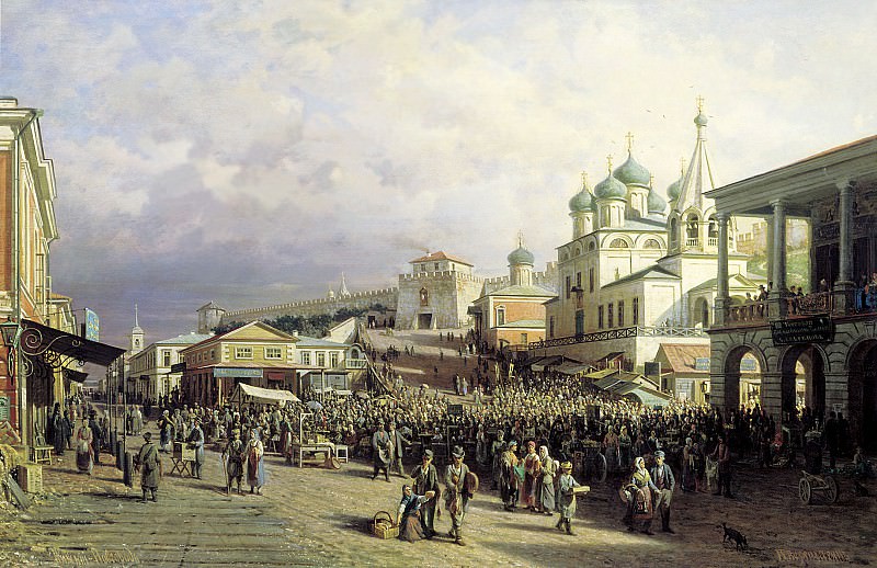 Market in Nizhny Novgorod. 1872. Oil on canvas. 90x140 cm, Vasily Vereshchagin
