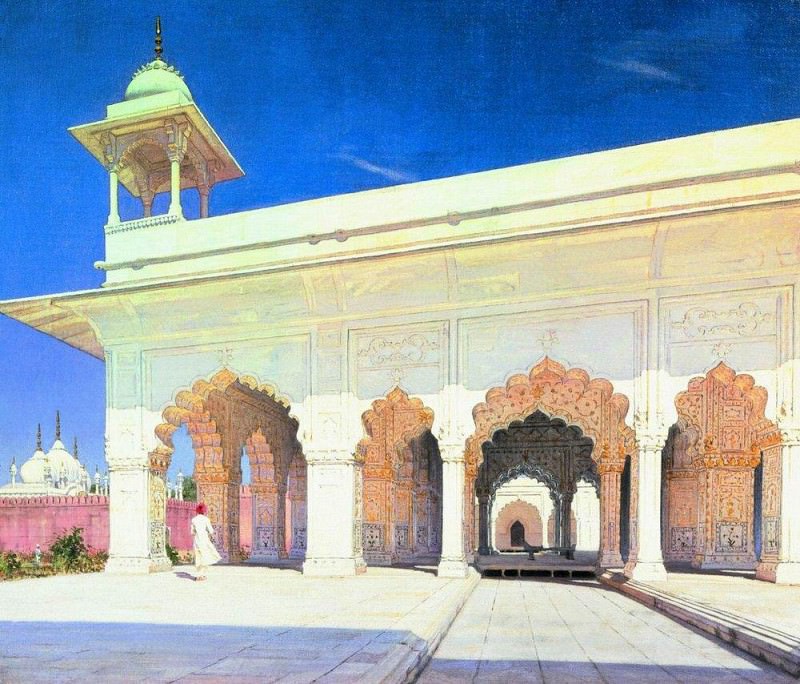 Тронный зал Великих моголов Шах-Джахана и Ауранг-Зеба в форте Дели. 1875, Василий Васильевич Верещагин