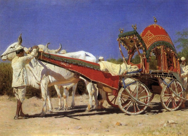 Cart rich people in Delhi. 1875, Vasily Vereshchagin