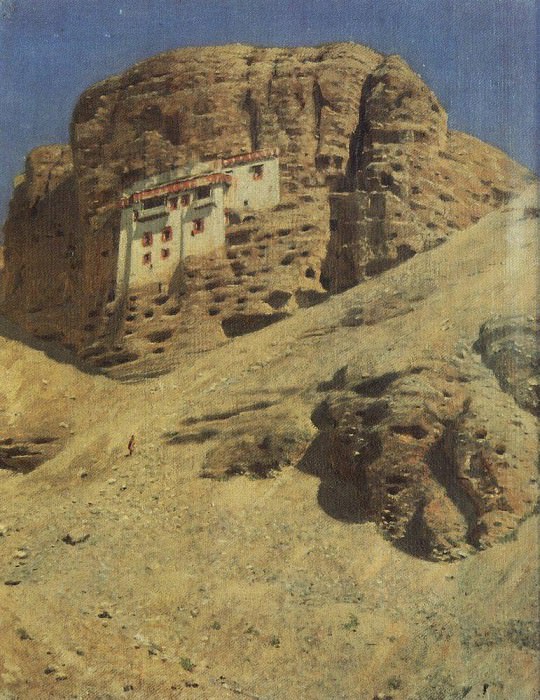 Monastery in the rock. Ladakh. 1875, Vasily Vereshchagin
