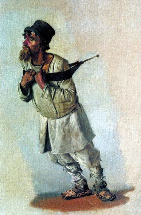 Бурлак, держащийся руками за лямку. 1866, Василий Васильевич Верещагин