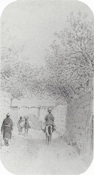Street in the village Hodzhagente. 1868, Vasily Vereshchagin