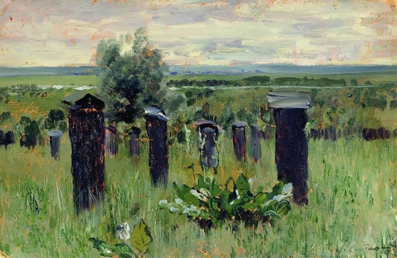 Landscape with beehives, Isaac Ilyich Levitan