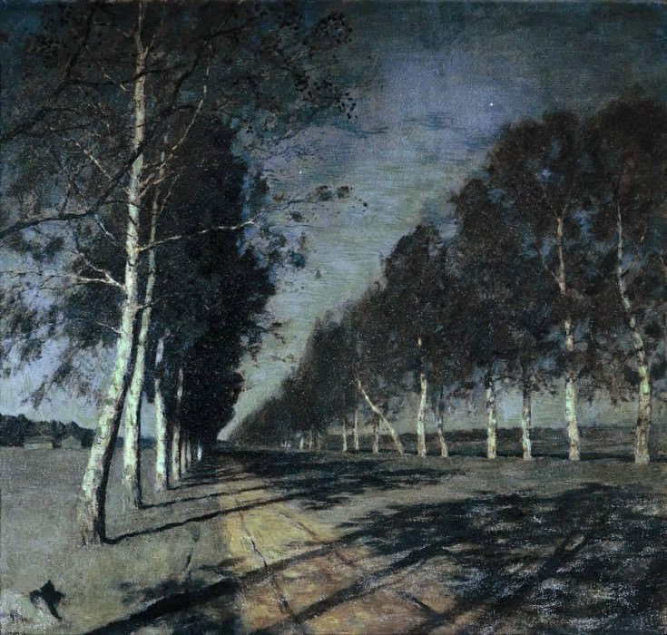 Moonlit Night. Highway. 1897-1898, Isaac Ilyich Levitan