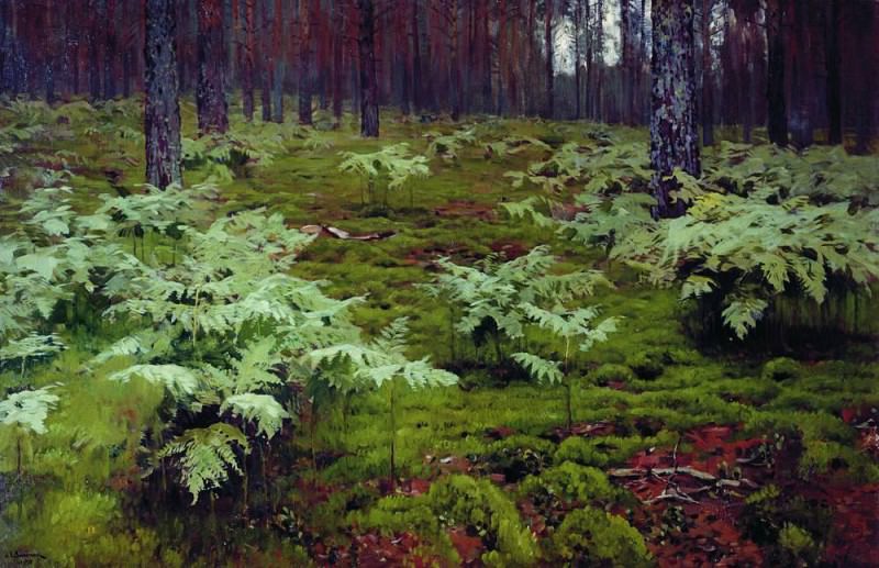 ferns in the woods. 1895, Isaac Ilyich Levitan