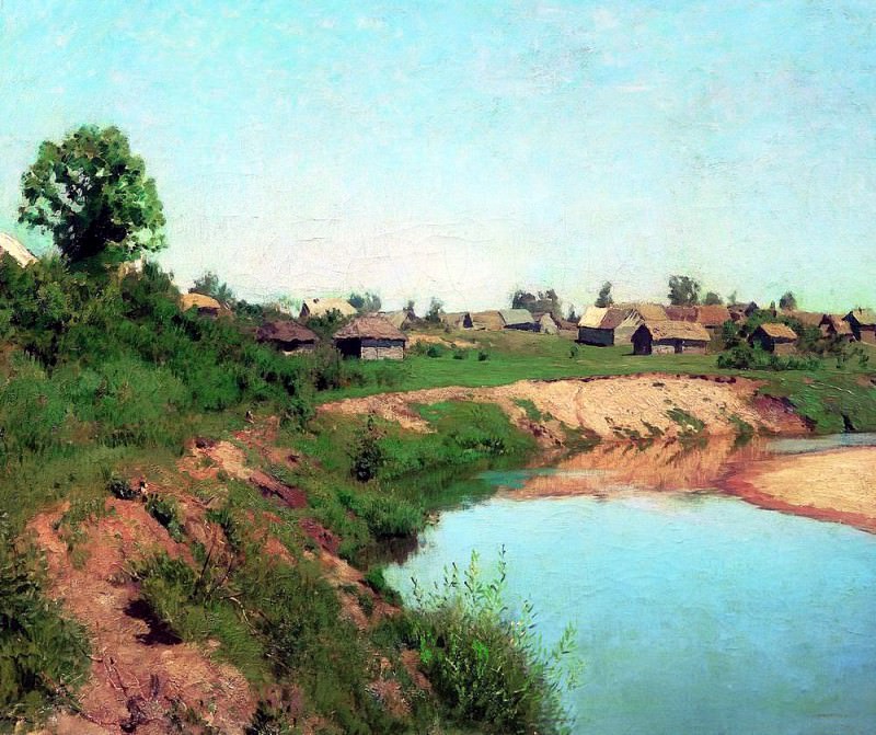 Village on the river bank. 1883, Isaac Ilyich Levitan