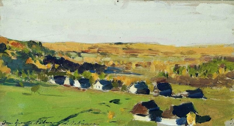 Autumn landscape. Village, Isaac Ilyich Levitan