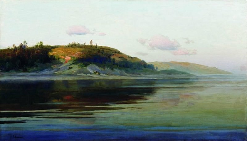 Summer evening. River. 1890-1896, Isaac Ilyich Levitan