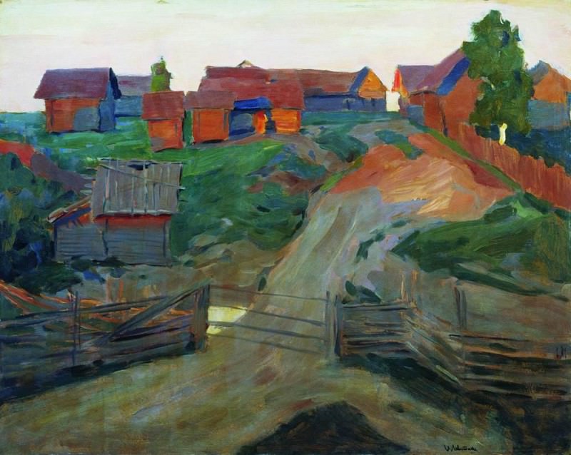Entrance to the village. End 1890, Isaac Ilyich Levitan