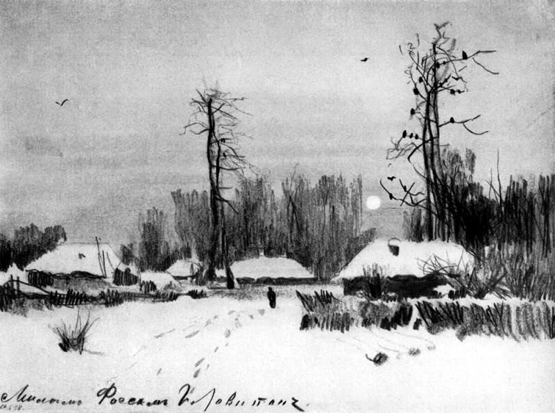 Village. Winter. 1888, Isaac Ilyich Levitan