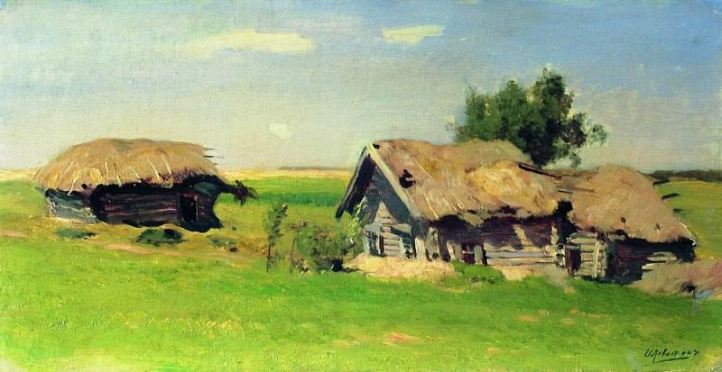 Пейзаж с избами. 1885, Исаак Ильич Левитан