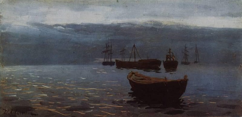 On the Volga. By the evening. 1888, Isaac Ilyich Levitan