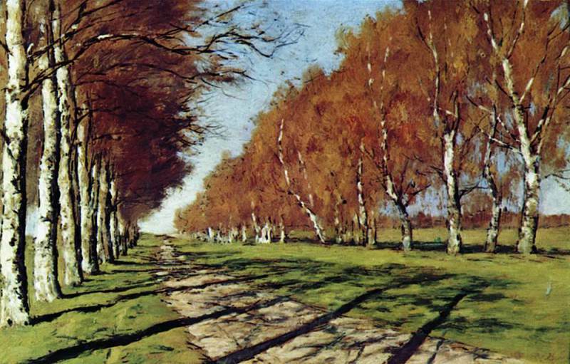 Most road. Sunny autumn day. 1897, Isaac Ilyich Levitan
