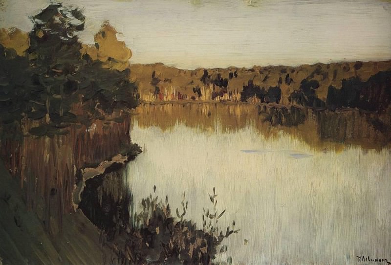 Лесное озеро. Заход солнца. 1890-е, Исаак Ильич Левитан