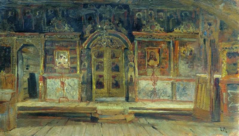 Внутри Петропавловской церкви в Плёсе, на Волге. 1888, Исаак Ильич Левитан