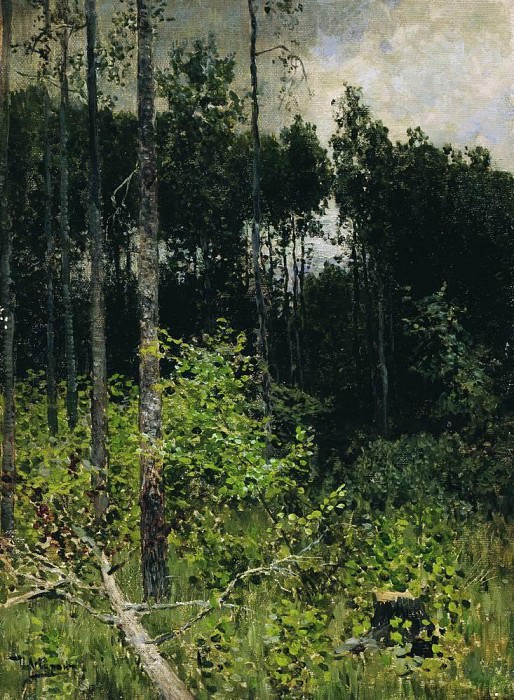 aspen grove. Gray day. 1884, Isaac Ilyich Levitan