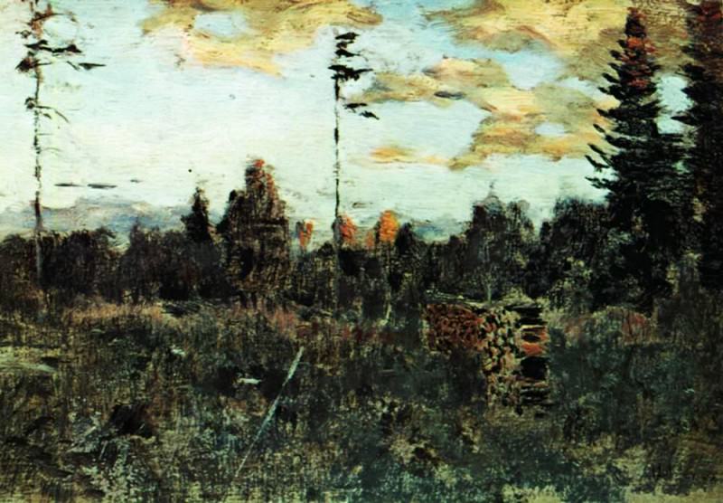 cut down a forest. Woodpile. 1898, Isaac Ilyich Levitan