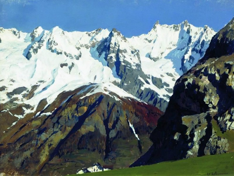 chain of mountains. Blanc. 1897, Isaac Ilyich Levitan