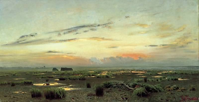 evening over the marsh. 1882, Isaac Ilyich Levitan
