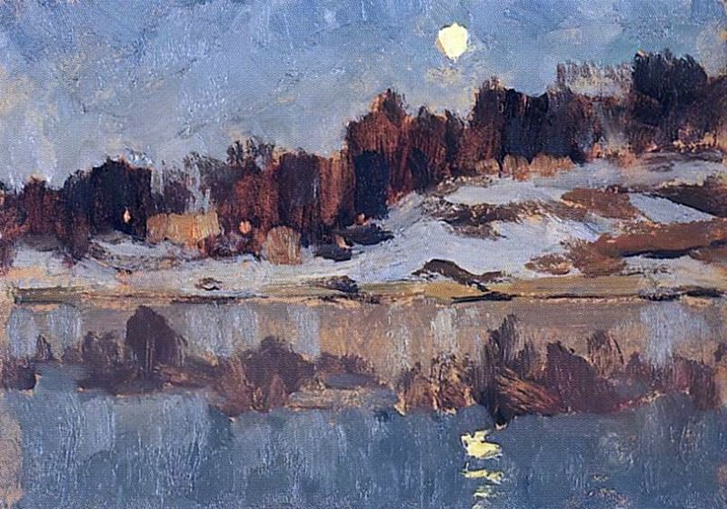 Пейзаж с луной. 1890-е, Исаак Ильич Левитан