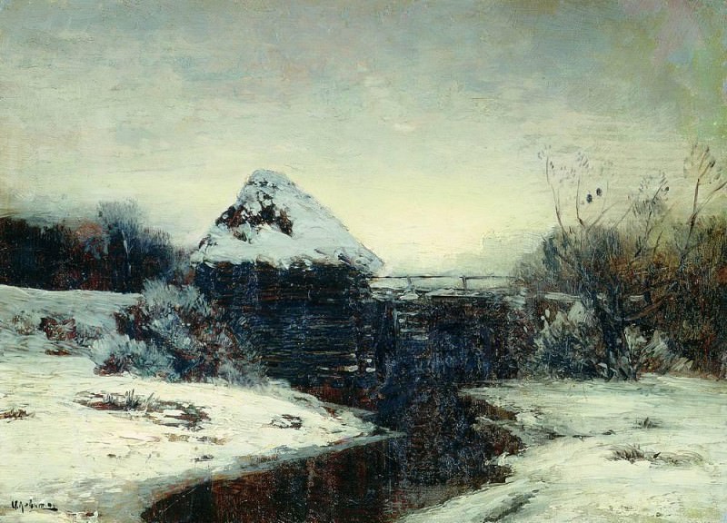 Winter landscape with mill. 1884, Isaac Ilyich Levitan