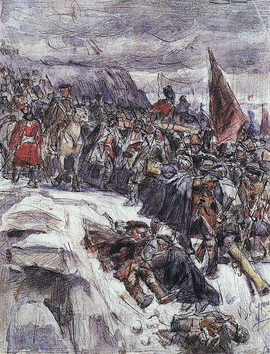 Suvorov Crossing the Alps, Vasily Ivanovich Surikov