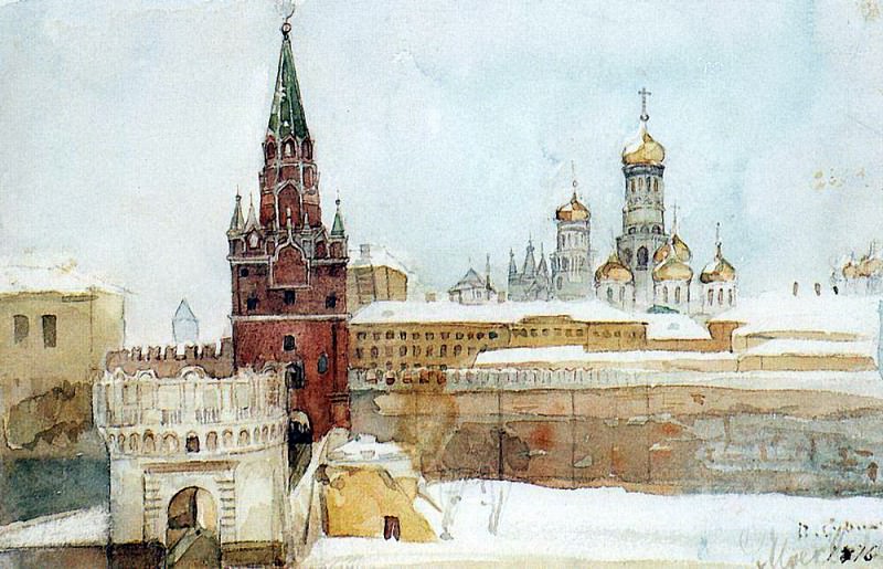 View on the Kremlin in the winter, Vasily Ivanovich Surikov