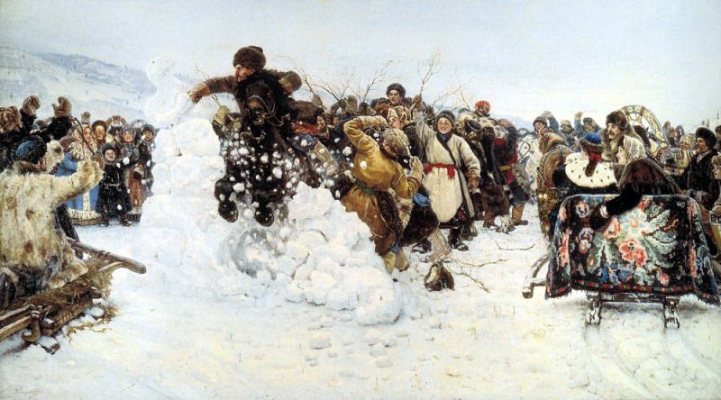 Taking a snow town, Vasily Ivanovich Surikov