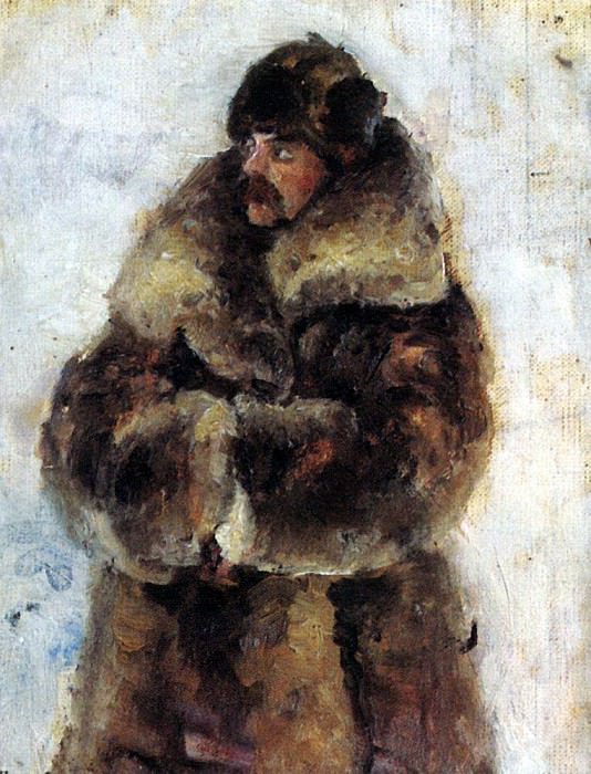 A. Surikov in a fur coat, Vasily Ivanovich Surikov
